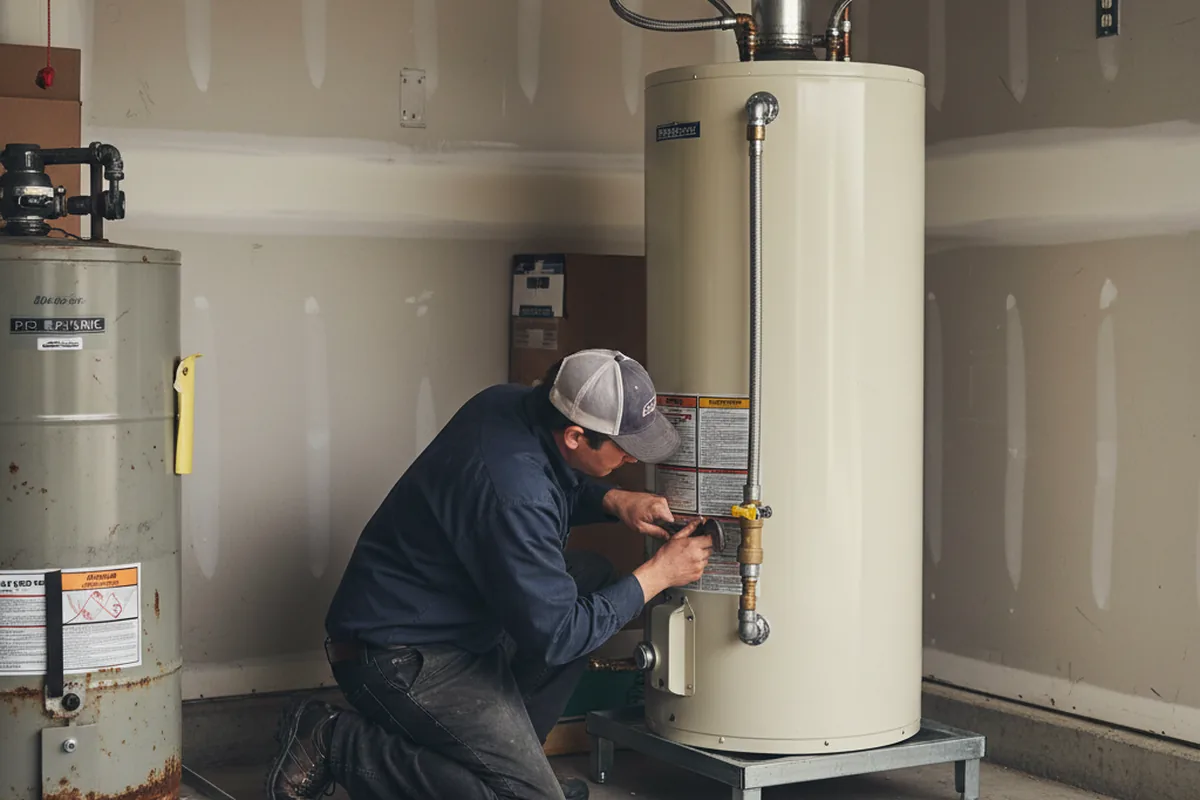 Water heater and shutoff valve replacement in Blacksburg